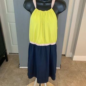 Love This Color Block Halter Dress